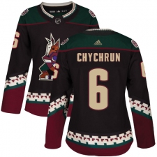 Women's Adidas Arizona Coyotes #6 Jakob Chychrun Premier Black Alternate NHL Jersey