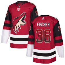 Men's Adidas Arizona Coyotes #36 Christian Fischer Authentic Maroon Drift Fashion NHL Jersey