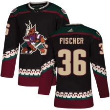 Men's Adidas Arizona Coyotes #36 Christian Fischer Premier Black Alternate NHL Jersey