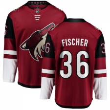 Men's Arizona Coyotes #36 Christian Fischer Fanatics Branded Burgundy Red Home Breakaway NHL Jersey