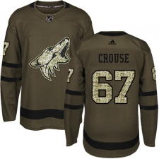Men's Adidas Arizona Coyotes #67 Lawson Crouse Premier Green Salute to Service NHL Jersey