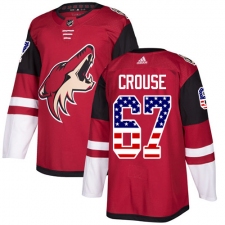 Youth Adidas Arizona Coyotes #67 Lawson Crouse Authentic Red USA Flag Fashion NHL Jersey