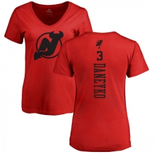 NHL Women's Adidas New Jersey Devils #3 Ken Daneyko Red One Color Backer T-Shirt