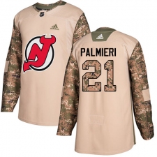 Youth Adidas New Jersey Devils #21 Kyle Palmieri Authentic Camo Veterans Day Practice NHL Jersey