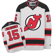 Youth Reebok New Jersey Devils #15 Jamie Langenbrunner Authentic White Away NHL Jersey