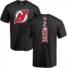 NHL Adidas New Jersey Devils #2 John Moore Black Backer T-Shirt