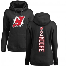 NHL Women's Adidas New Jersey Devils #2 John Moore Black Backer Pullover Hoodie