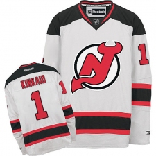 Youth Reebok New Jersey Devils #1 Keith Kinkaid Authentic White Away NHL Jersey
