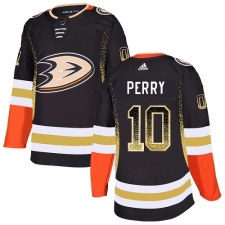 Men's Adidas Anaheim Ducks #10 Corey Perry Authentic Black Drift Fashion NHL Jersey