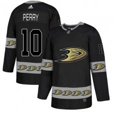 Men's Adidas Anaheim Ducks #10 Corey Perry Premier Black Team Logo Fashion NHL Jersey