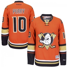 Men's Reebok Anaheim Ducks #10 Corey Perry Premier Orange Third NHL Jersey