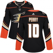 Women's Adidas Anaheim Ducks #10 Corey Perry Authentic Black Home NHL Jersey