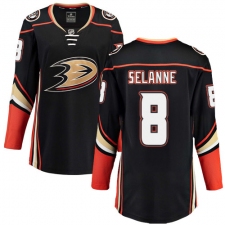 Women's Anaheim Ducks #8 Teemu Selanne Fanatics Branded Black Home Breakaway NHL Jersey