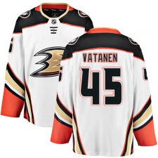 Men's Anaheim Ducks #45 Sami Vatanen Fanatics Branded White Away Breakaway NHL Jersey