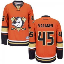 Women's Reebok Anaheim Ducks #45 Sami Vatanen Premier Orange Third NHL Jersey
