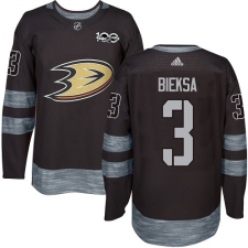 Men's Adidas Anaheim Ducks #3 Kevin Bieksa Premier Black 1917-2017 100th Anniversary NHL Jersey