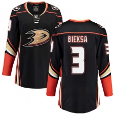 Women's Anaheim Ducks #3 Kevin Bieksa Fanatics Branded Black Home Breakaway NHL Jersey