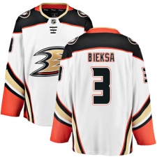 Youth Anaheim Ducks #3 Kevin Bieksa Fanatics Branded White Away Breakaway NHL Jersey