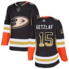 Men's Adidas Anaheim Ducks #15 Ryan Getzlaf Authentic Black Drift Fashion NHL Jersey