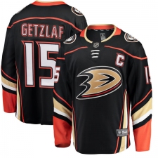 Men's Anaheim Ducks #15 Ryan Getzlaf Fanatics Branded Black Home Breakaway NHL Jersey