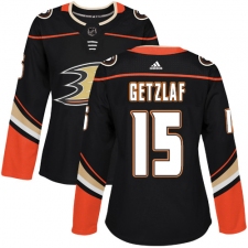 Women's Adidas Anaheim Ducks #15 Ryan Getzlaf Authentic Black Home NHL Jersey