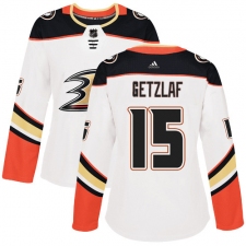 Women's Adidas Anaheim Ducks #15 Ryan Getzlaf Authentic White Away NHL Jersey
