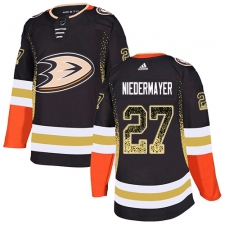 Men's Adidas Anaheim Ducks #27 Scott Niedermayer Authentic Black Drift Fashion NHL Jersey