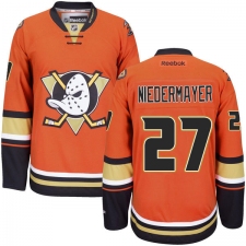 Men's Reebok Anaheim Ducks #27 Scott Niedermayer Premier Orange Third NHL Jersey
