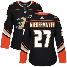 Women's Adidas Anaheim Ducks #27 Scott Niedermayer Authentic Black Home NHL Jersey
