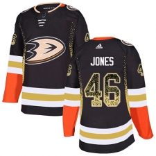 Men's Adidas Anaheim Ducks #46 Max Jones Authentic Black Drift Fashion NHL Jersey