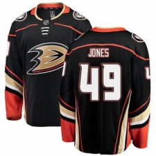 Youth Anaheim Ducks #49 Max Jones Authentic Black Home Fanatics Branded Breakaway NHL Jersey
