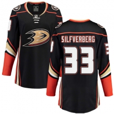 Women's Anaheim Ducks #33 Jakob Silfverberg Fanatics Branded Black Home Breakaway NHL Jersey
