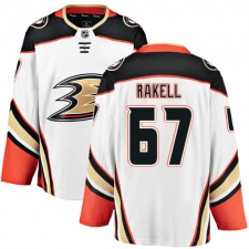 Men's Anaheim Ducks #67 Rickard Rakell Fanatics Branded White Away Breakaway NHL Jersey