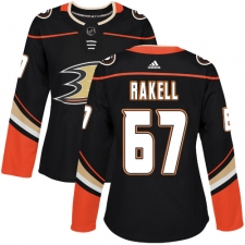 Women's Adidas Anaheim Ducks #67 Rickard Rakell Authentic Black Home NHL Jersey