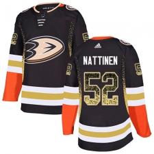 Men's Adidas Anaheim Ducks #52 Julius Nattinen Authentic Black Drift Fashion NHL Jersey