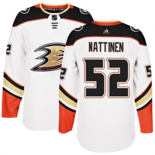 Men's Adidas Anaheim Ducks #52 Julius Nattinen Authentic White Away NHL Jersey