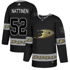 Men's Adidas Anaheim Ducks #52 Julius Nattinen Premier Black Team Logo Fashion NHL Jersey