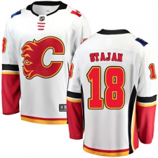 Youth Calgary Flames #18 Matt Stajan Fanatics Branded White Away Breakaway NHL Jersey