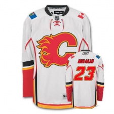 Men's Reebok Calgary Flames #23 Sean Monahan Authentic White Away NHL Jersey