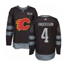 Men's Adidas Calgary Flames #4 Rasmus Andersson Authentic Black 1917-2017 100th Anniversary NHL Jersey
