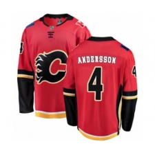 Men's Calgary Flames #4 Rasmus Andersson Authentic Red Home Fanatics Branded Breakaway NHL Jersey