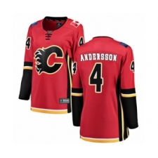 Women's Calgary Flames #4 Rasmus Andersson Authentic Red Home Fanatics Branded Breakaway NHL Jersey