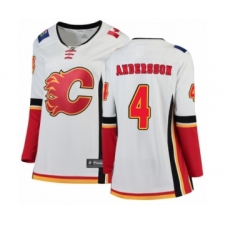 Women's Calgary Flames #4 Rasmus Andersson Authentic White Away Fanatics Branded Breakaway NHL Jersey