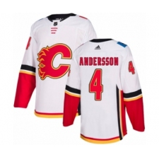 Youth Adidas Calgary Flames #4 Rasmus Andersson Authentic White Away NHL Jersey