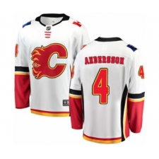 Youth Calgary Flames #4 Rasmus Andersson Authentic White Away Fanatics Branded Breakaway NHL Jersey