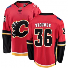 Youth Calgary Flames #36 Troy Brouwer Fanatics Branded Red Home Breakaway NHL Jersey