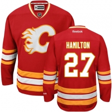 Men's Reebok Calgary Flames #27 Dougie Hamilton Authentic Red Third NHL Jersey