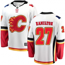 Youth Calgary Flames #27 Dougie Hamilton Fanatics Branded White Away Breakaway NHL Jersey