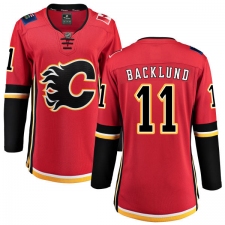 Women's Calgary Flames #11 Mikael Backlund Fanatics Branded Red Home Breakaway NHL Jersey