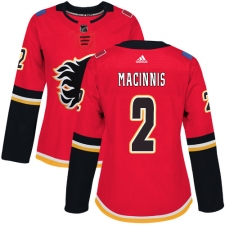 Women's Adidas Calgary Flames #2 Al MacInnis Authentic Red Home NHL Jersey